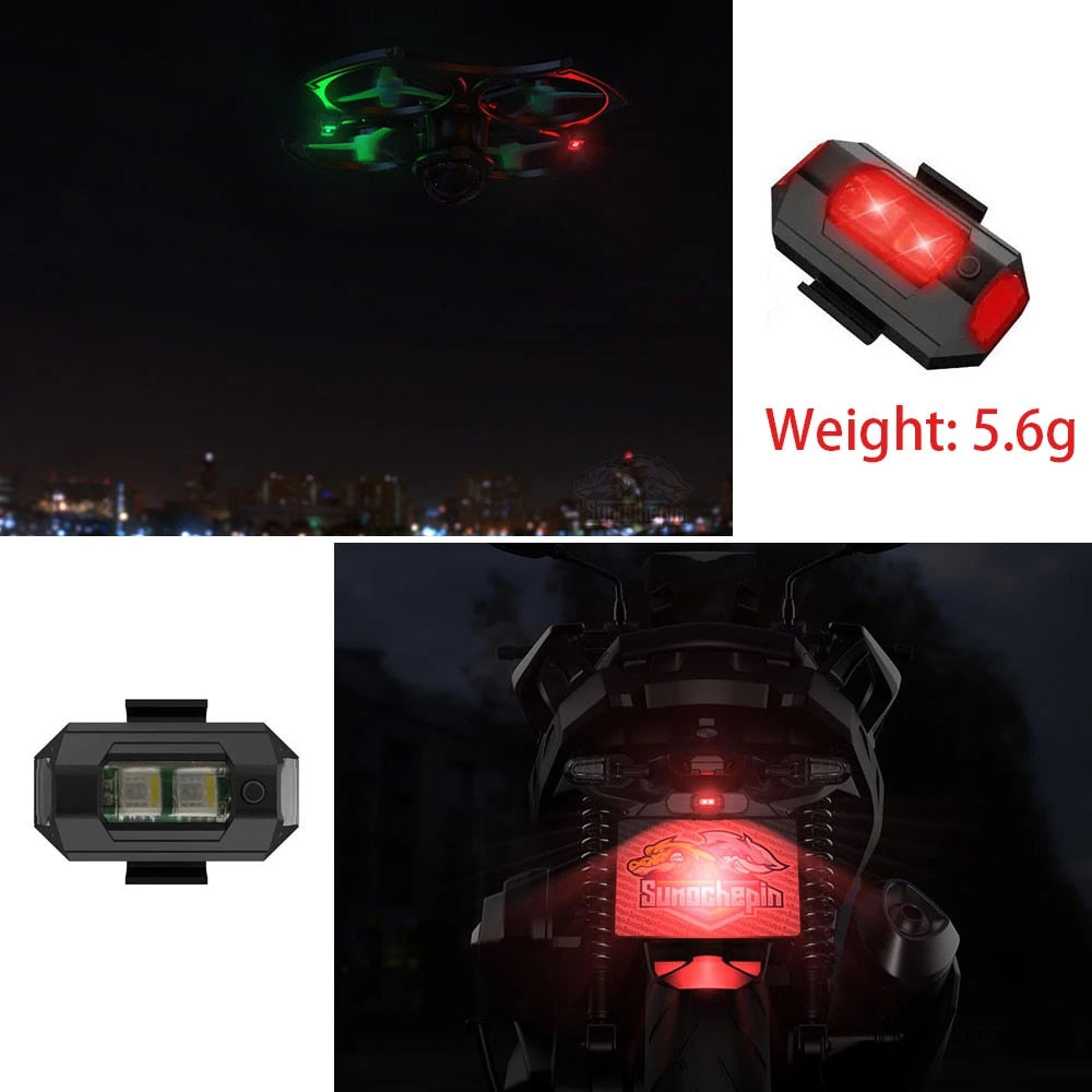 7 Colors Aircraft Strobe Lights, Mini Portable Flashers, Pack of 2
