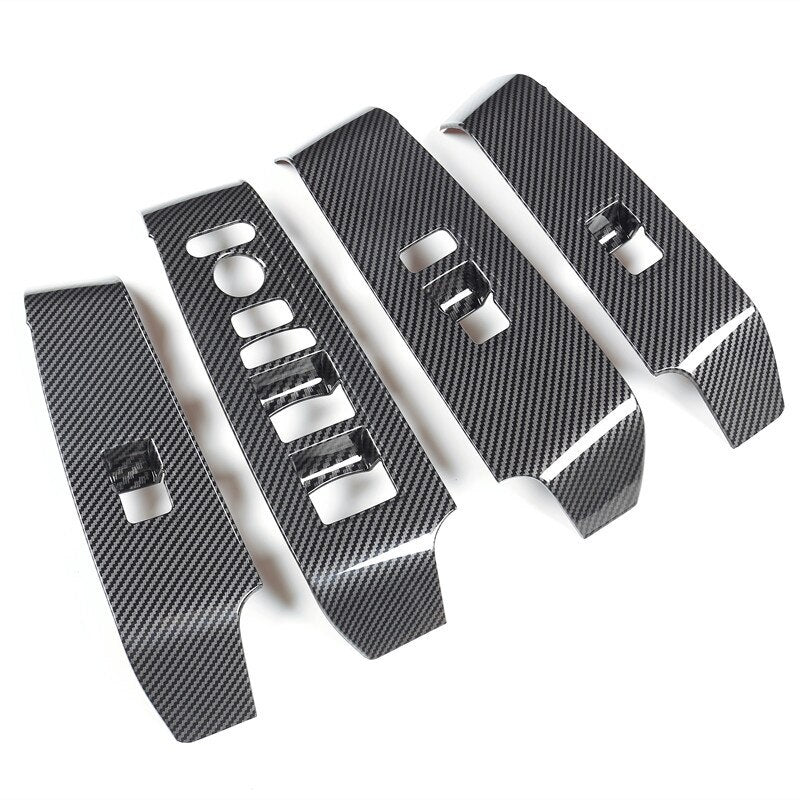 Honda Civic 2022 Carbon Fiber Doors Window Switch Buttons Trims - 4 Pcs