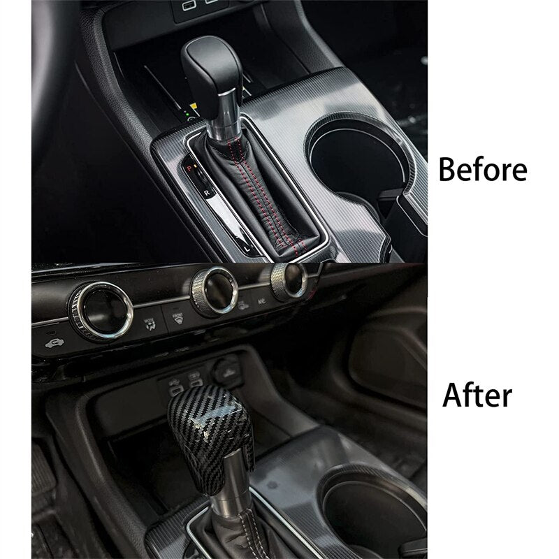 Honda Civic 2022 Carbon Fiber Gear Knob Cover Trim