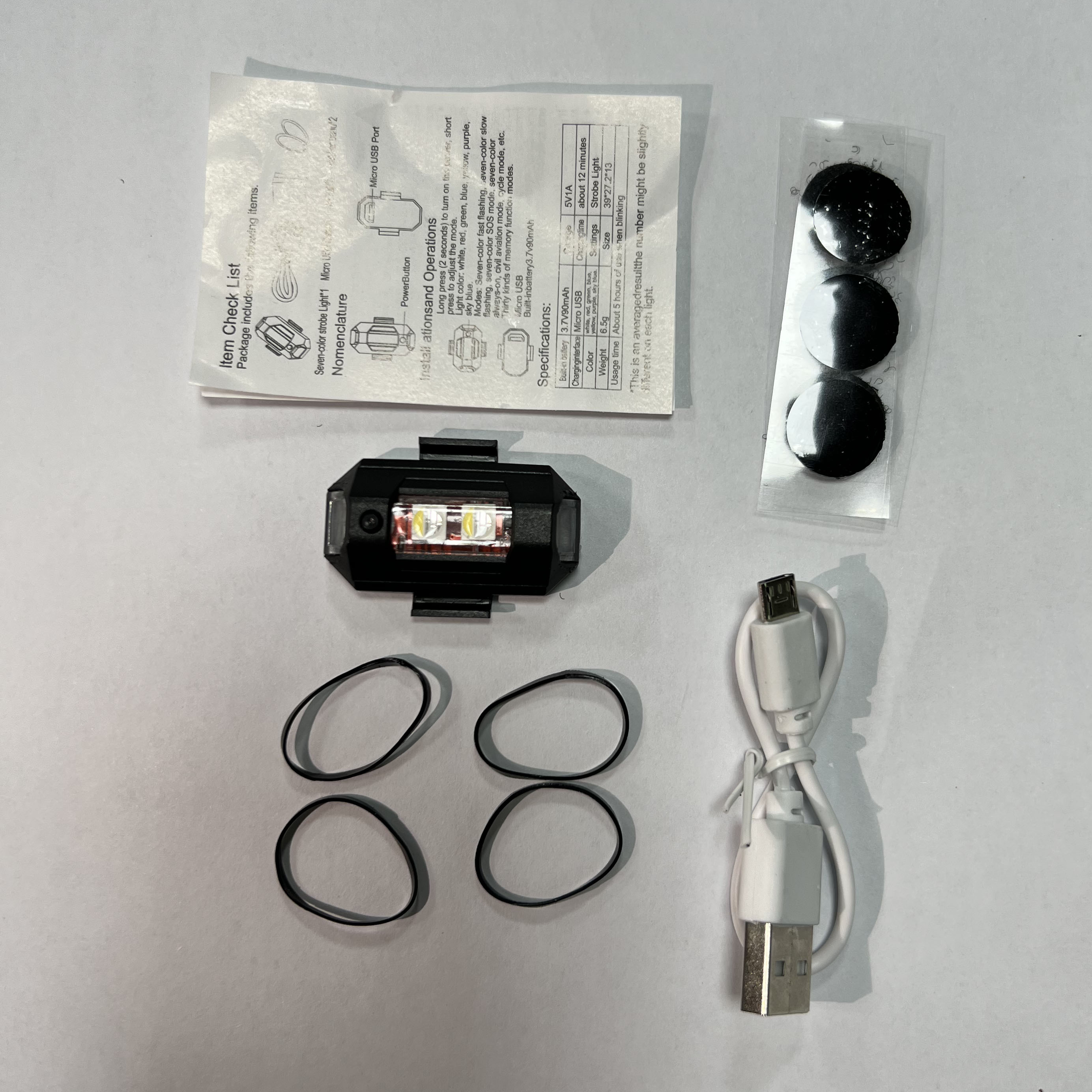 7 Colors Aircraft Strobe Lights, Mini Portable Flashers, Pack of 2