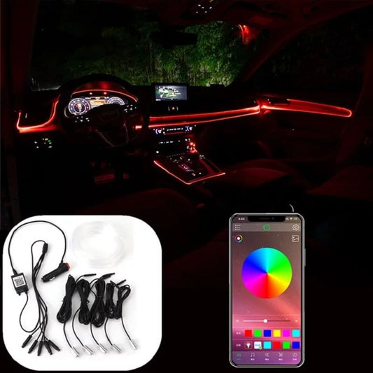 Car Interior Ambient Lights, Ambiance Light - 5 Point Light Source (Dashboard + 4 Doors)