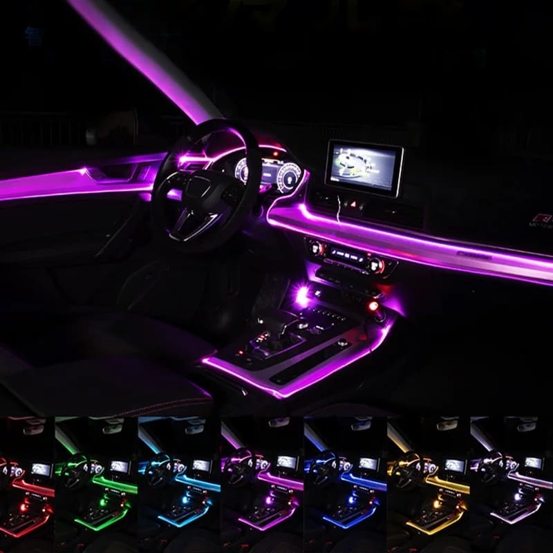 Car Interior Ambient Lights, Ambiance Light - 5 Point Light Source (Dashboard + 4 Doors)