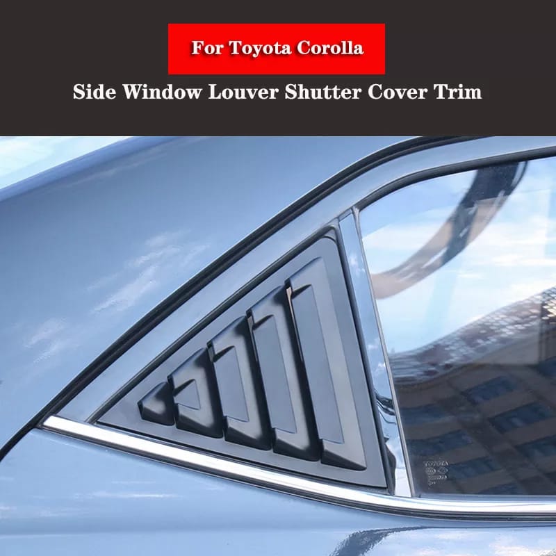 Toyota Corolla 2015-22 Side Windows Louver Shutter Covers - Black