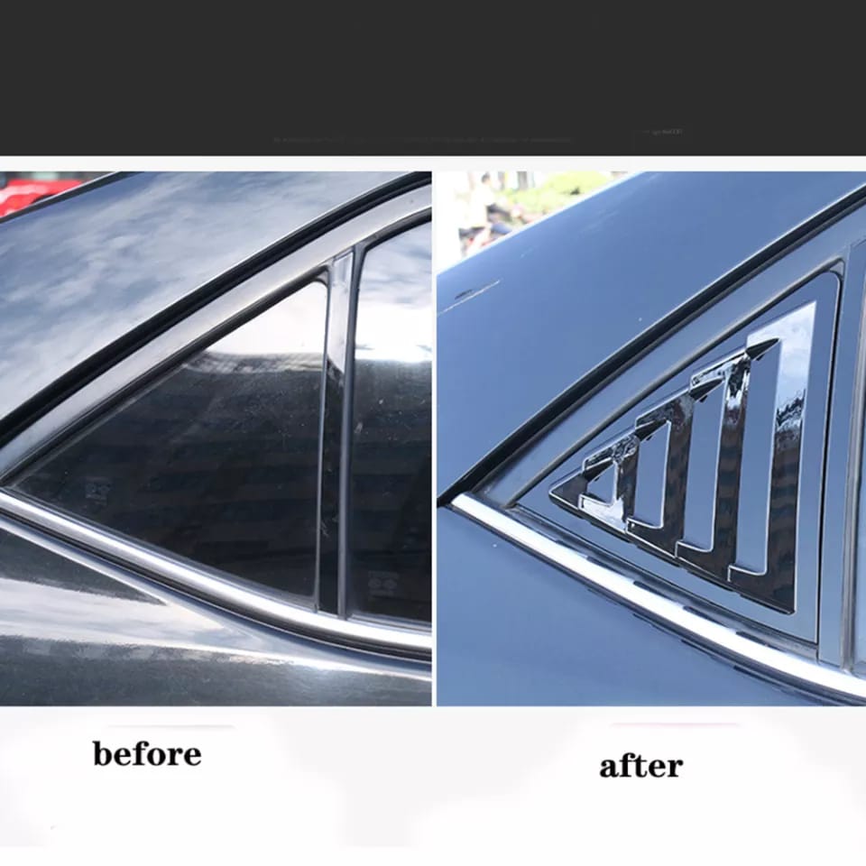 Toyota Corolla 2015-22 Side Windows Louver Shutter Covers - Black
