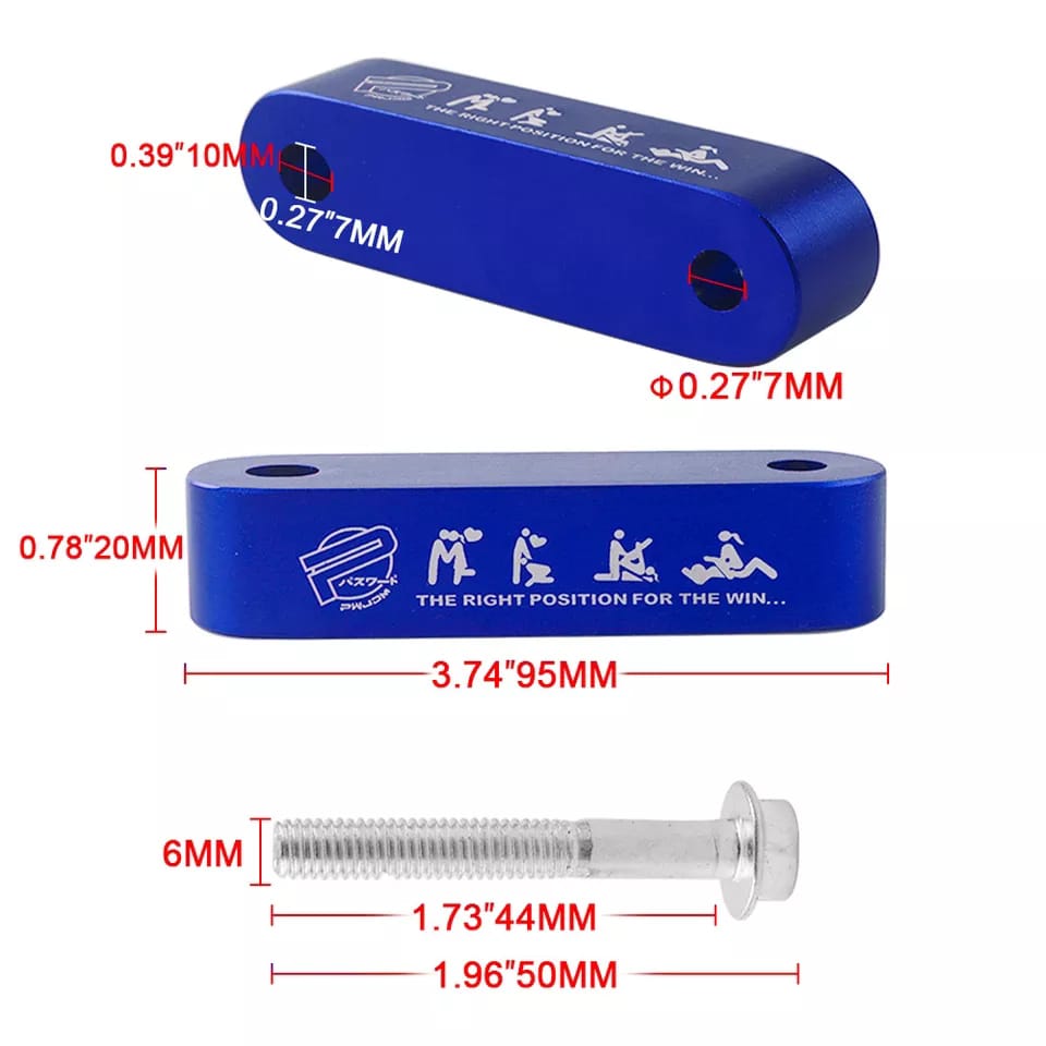 Car Bonnet Hood Spacer Aluminum - 2 PCs