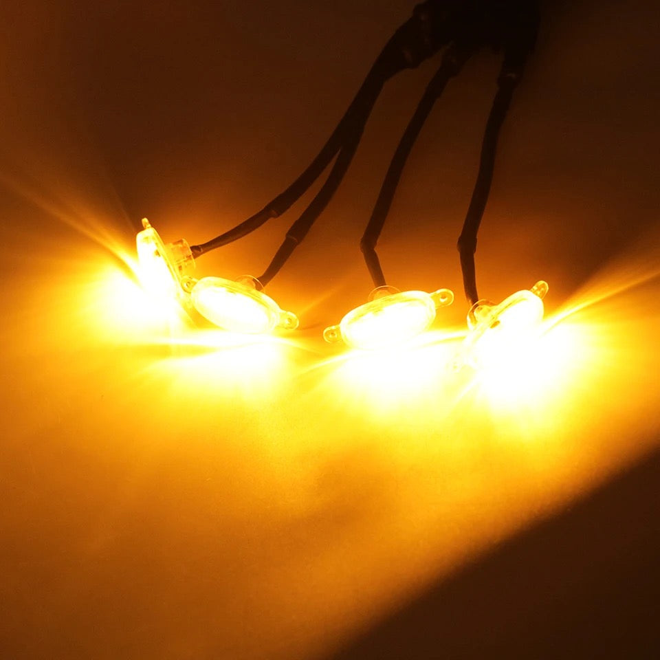 4 Pcs Universal Amber Color Grill Lights