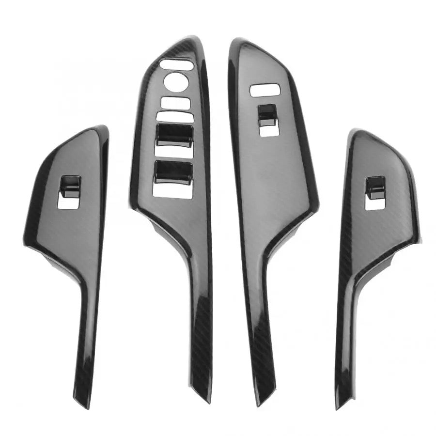 Honda Civic X Carbon Fiber Doors Window Switch Buttons Trims - 4 Pcs