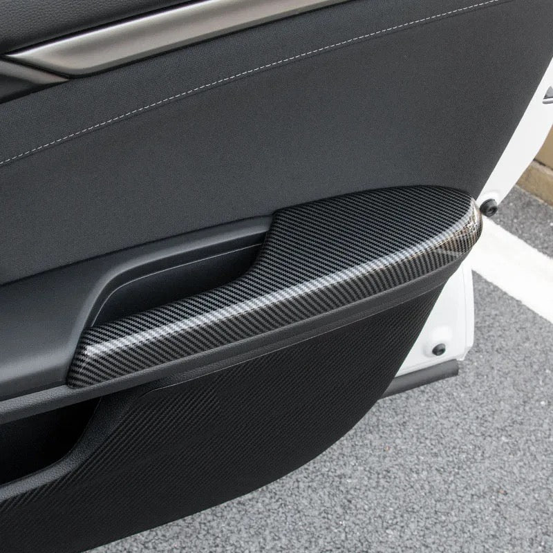 Honda Civic X Carbon Fiber Door Armrest Trims - 4 Pcs