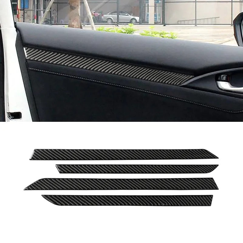 Honda Civic X Carbon Fiber Interior Door Trims - 4 Pcs