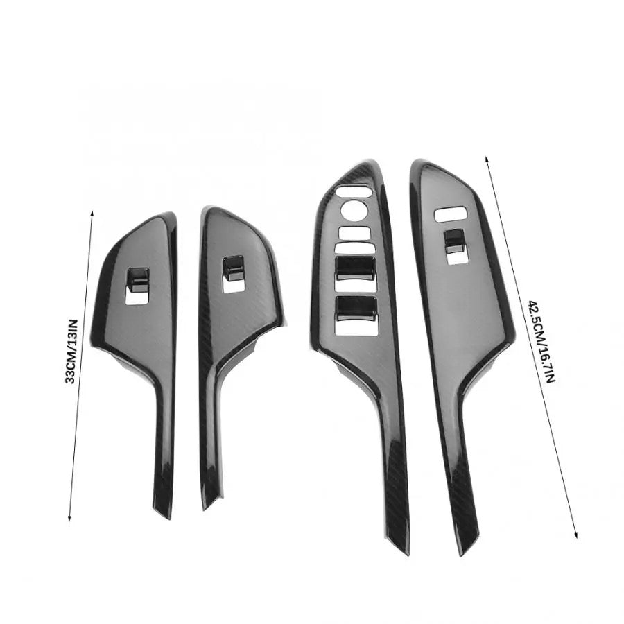 Honda Civic X Carbon Fiber Doors Window Switch Buttons Trims - 4 Pcs