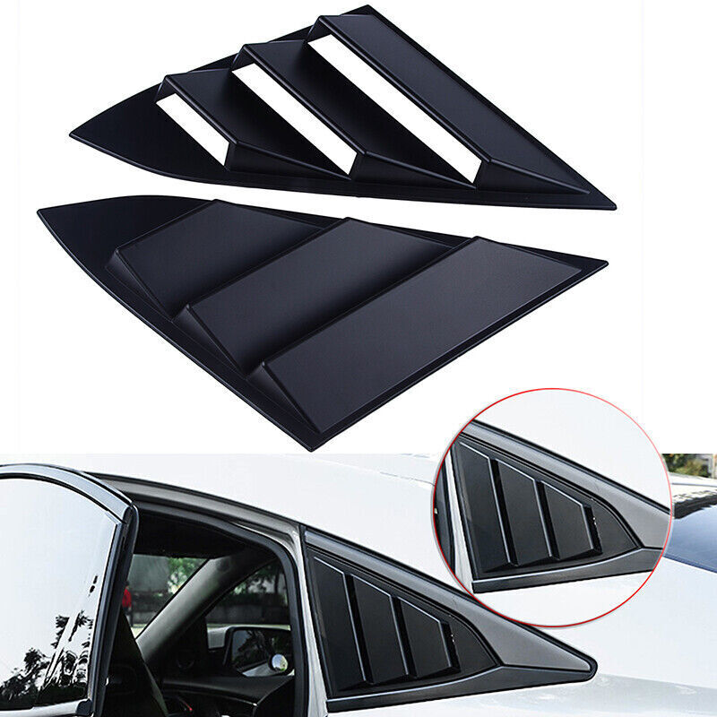 Honda Civic X Side Windows Quater Louver Covers - Black