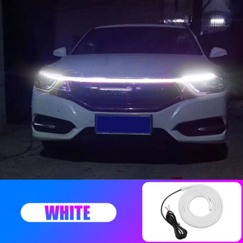 Car Hood LED Daytime Running Light Strips Flexible Waterproof